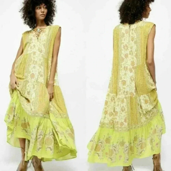 free people meredith maxi dress Free People Meredith Gold Foil Maxi Dress in Metallic